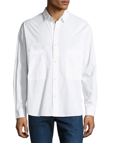 Ag Shiro Oversize Pockets Regular Fit Sport Shirt In True White