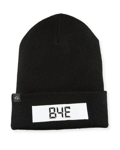 Rag & Bone Addison "hello" Digital Wool Beanie Hat In Black