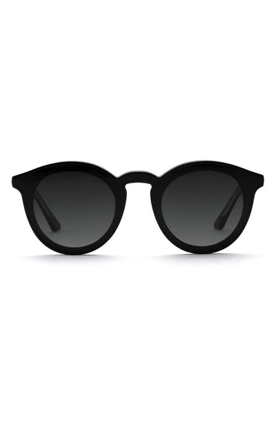 Krewe Collins Round Monochromatic Acetate Sunglasses W/ Nylon Overlay Lens In Grey