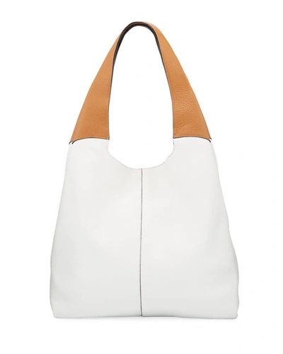 Hayward Grand Two-tone Shopper Shoulder Bag In White/brown