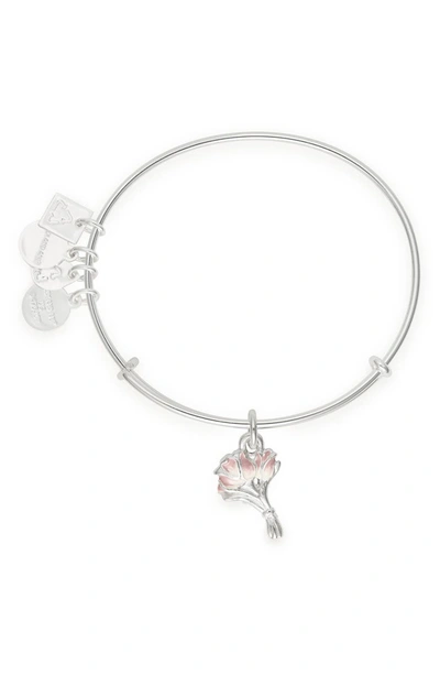 Alex And Ani Charity By Design Tulips Bangle In Silver