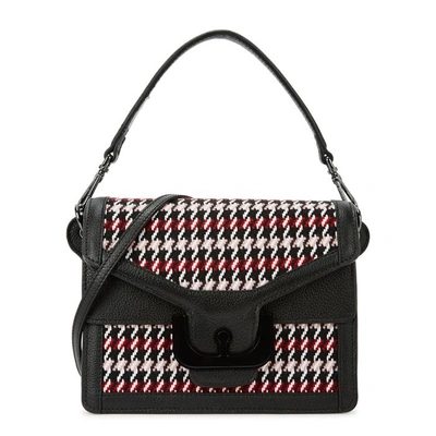 Coccinelle Ambrine Tweed And Leather Shoulder Bag In Multicoloured