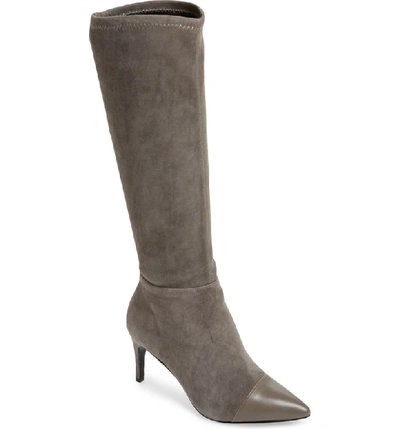 Charles David Women's Parish Pointed Toe Suede & Leather Boots In Grey Suede