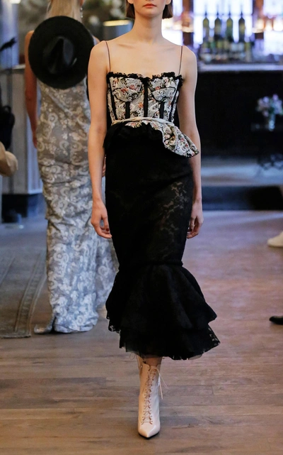 Brock Collection Ophelie Hand-embroidered Lace Dress In Black | ModeSens