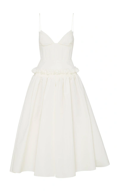 alex perry white midi dress Alex Perry Blythe Satin-Crepe Midi Dress In White - 40% Off