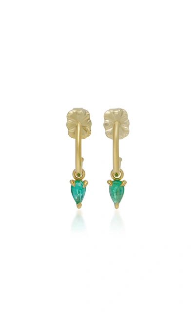 Ila Kinsley 14k Gold And Emerald Hoop Earrings In Green
