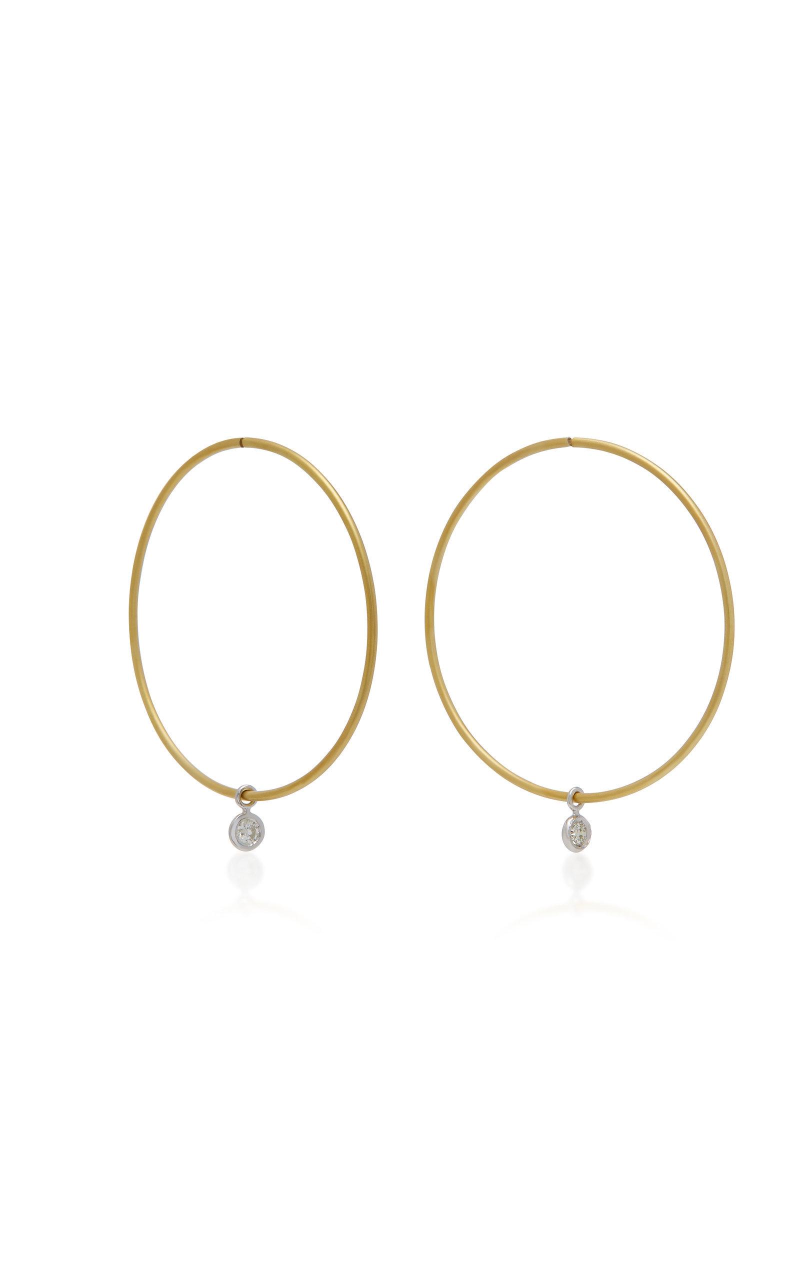 Ila Horizon 14k Gold And Diamond Hoop Earrings Modesens