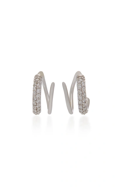 Lynn Ban Jewelry Sterling Silver Pavé Diamond Earrings