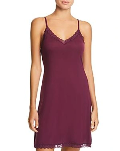 Natori Feathers Essential Chemise In Potent Purple