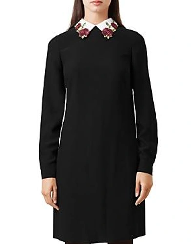 Hobbs London Theodora Collared Shift Dress In Black