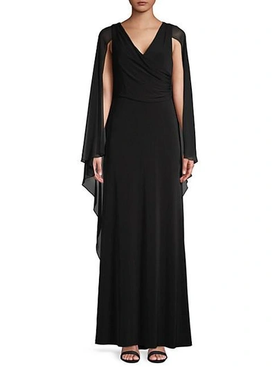 Calvin Klein A-line Cape Dress In Black