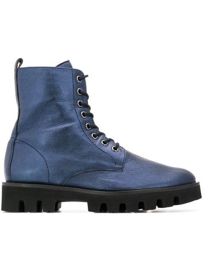 Hogl Flat Lace-up Boots In Blue