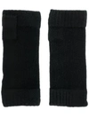 N•peal Finger-less Knitted Gloves In Black