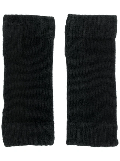 N•peal Finger-less Knitted Gloves In Black