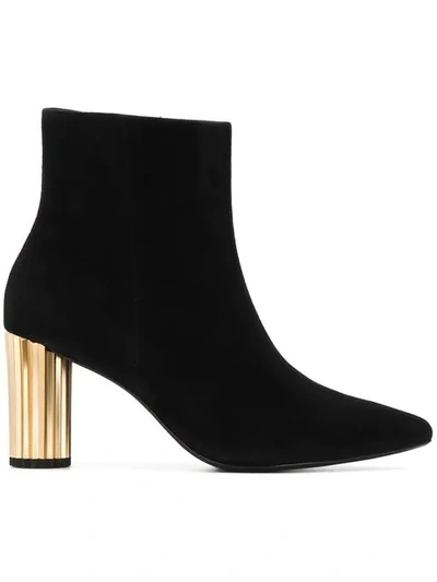 Hogl Metallic Heel Boots In Black