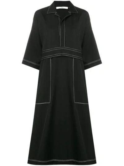 Ujoh Belted Square Dress - Black