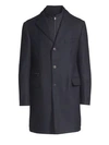 Corneliani Wool Overcoat In Dark Blue
