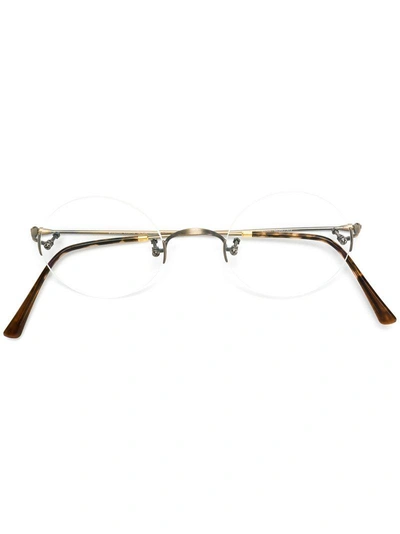 Lunor Round Frame Glasses In Metallic