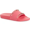 Valentino Garavani Rockstud Pool Slide Sandals In Shadow Pink