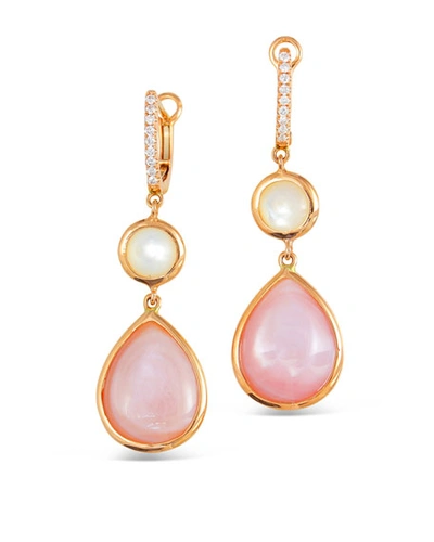 Frederic Sage Luna 18k Rose Gold White/pink Mother-of-pearl Earrings