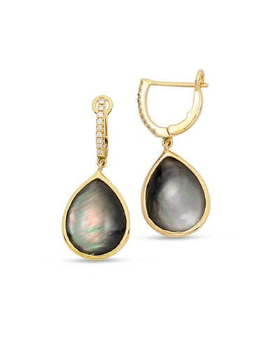 Frederic Sage Luna 18k Gold Black Mother-of-pearl Earrings