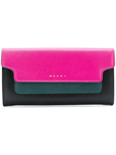 Marni Tri-coloured Wallet - Black