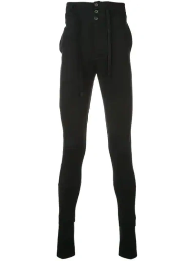 Ann Demeulemeester Skinny Fit Track Trousers In Black