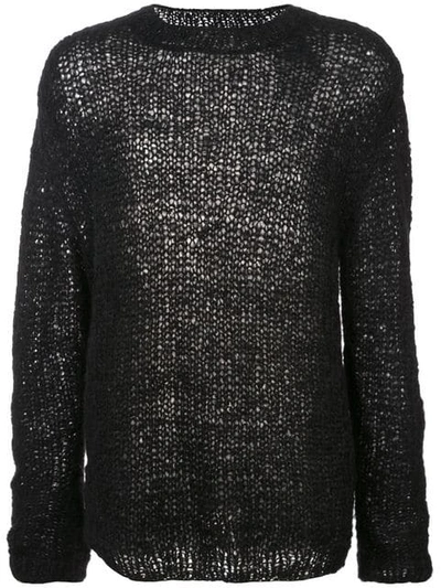 Ann Demeulemeester Loose Fit Knit Sweater In Black