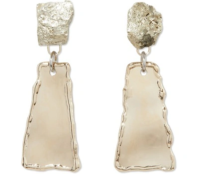 Proenza Schouler Metal And Stones Earrings In 803l Light Gold/pirite