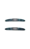 Cult Gaia Set-of-two Marbled Acrylic Barrettes In Blue
