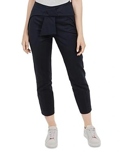 Ted Baker Betha Bow Waist Trousers In Navy