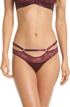 Dita Von Teese Madame X Lace Strappy Bikini In Dark Cherry