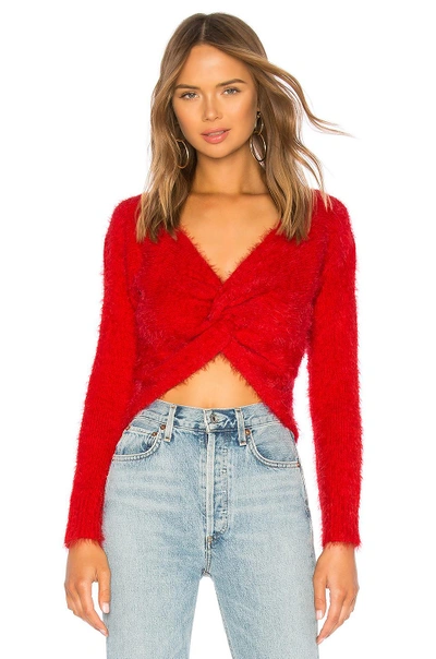 About Us Lana Twist Front Sweater In Red