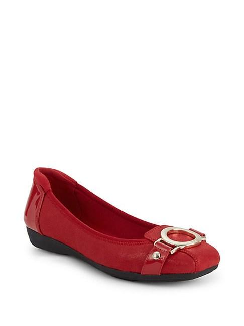 anne klein red flats