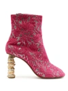 Vetements Geisha Split-toe Coin-heel Ankle Boots In Pink