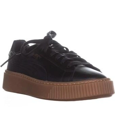 Puma Basket Platform Core Lace Up Sneakers, Black | ModeSens