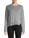 Inhabit Double Hem Cotton Sweater In Medium Grey