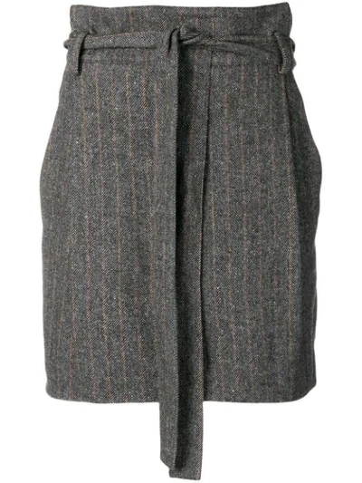 Ulla Johnson Leo Paperbag Waist Wool & Silk Blend Skirt In Grey