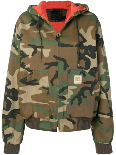 R13 Military Printed Bomber Jacket In Green