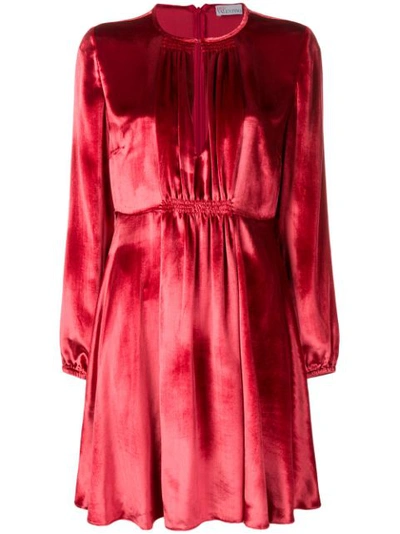 Red Valentino Silk-blend Velvet Minidress In Red