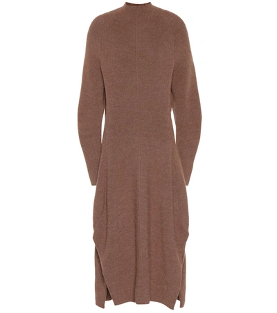 Chloé Wool And Alpaca-blend Dress In Brown