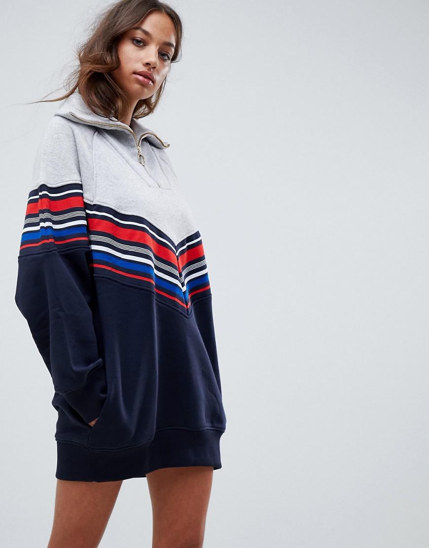 X Gigi Hadid Racing Stripes Track Dress Navy
