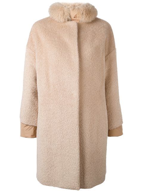 Max Mara Fur Trimmed Coat | ModeSens