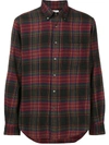 Aspesi Button-down Collar Checked Cotton-flannel Shirt In Red