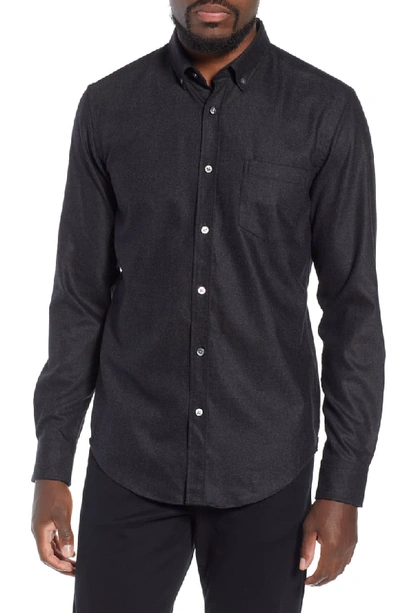 Hugo Boss T-rafael Long Sleeve Slim Fit Flannel Sport Shirt In Grey