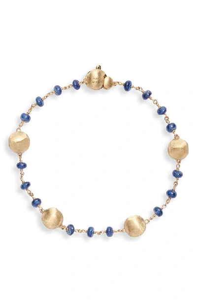 Marco Bicego 18k Yellow Gold Africa Precious Sapphire Beaded Bracelet In Sapphire/ Yellow Gold