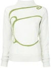Onefifteen Embroidered Knit Sweater In White