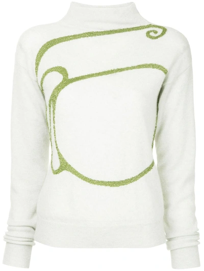 Onefifteen Embroidered Knit Jumper In White