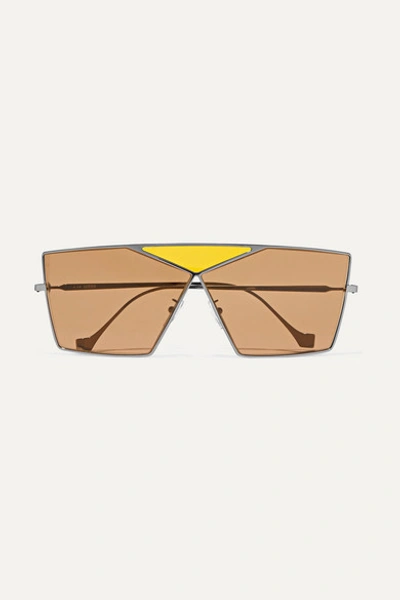 Loewe Puzzle Large Aviator-style Gunmetal-tone Sunglasses In Brown