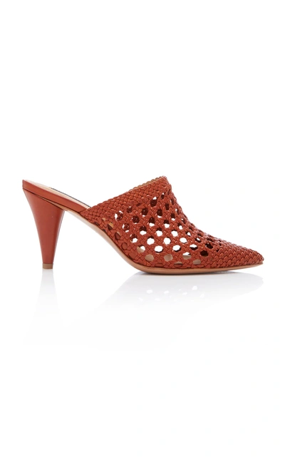 Veronica Beard Jaqlyn Woven Mules In Red